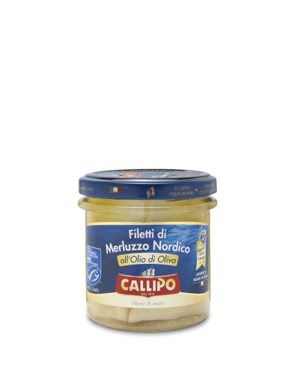 Cod nordic file in ulei de masline borcan 150g Callipo