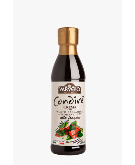 Crema de otet balsamic cu aroma de capsuni, tub 250ml, sos pentru salate si décor, Varvello