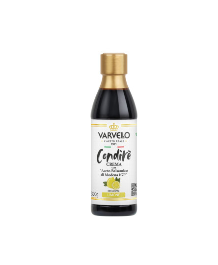 Crema de otet balsamic cu aroma de lamaie, tub 250ml, sos pentru salate si décor, Varvello