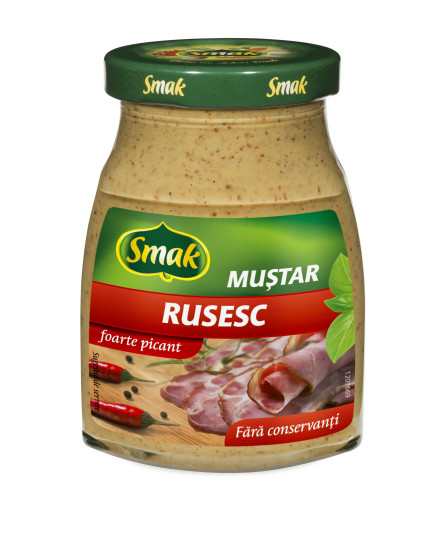 Mustar rusesc borcan 180g, Smak