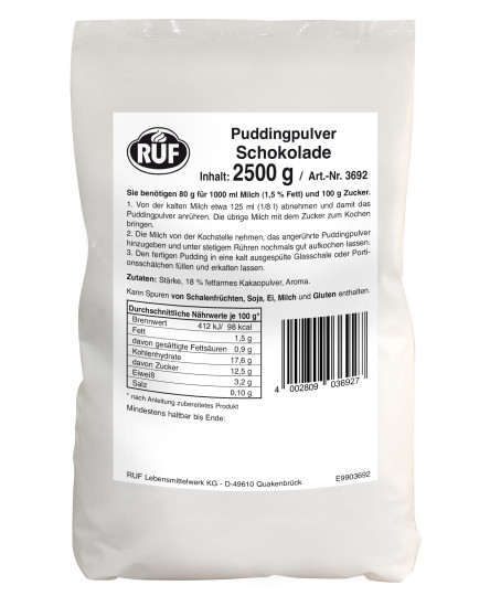 Praf de budinca de ciocolata sac 2,5kg, Ruf, Horeca