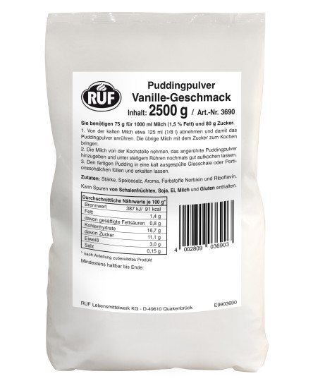 Praf de budinca de vanilie sac 10kg, Ruf, Horeca