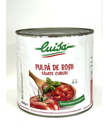 Pulpa rosii taiate cuburi conserva, Luisa, 2550g