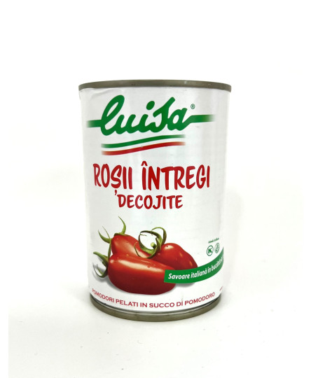 Rosii intregi decojite in suc de rosii conserva, Luisa, 400g