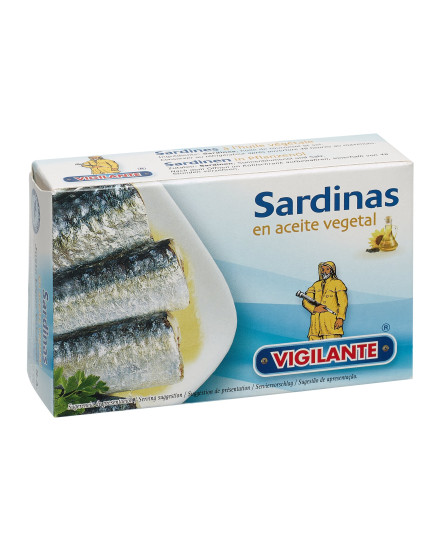 Sardine in ulei vegetal conserva 120g, Vigilante