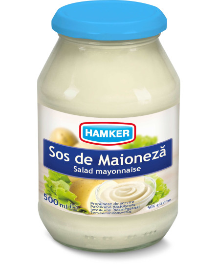 Sos de maioneza clasica borcan 500ml, 50% grasime, Hamker