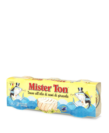 Ton in ulei floarea soarelui conserva, set 3x80g, Mister Ton