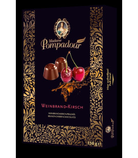 Praline de ciocolata umplute cu alcool si cirese cutie 150g, Madame Pompadour