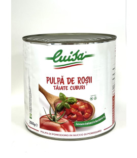 Pulpa rosii taiate cuburi conserva, Luisa, 2550g