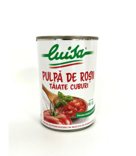 Pulpa rosii taiate cuburi conserva, Luisa, 400g