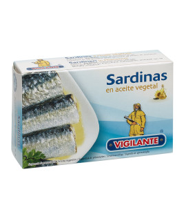 Sardine in ulei vegetal conserva 120g, Vigilante